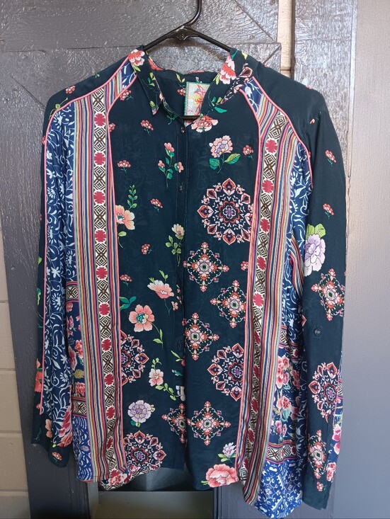 Johnny Was Tops - Johnny Was Georgina Size M Long Sleeve Button Blouse